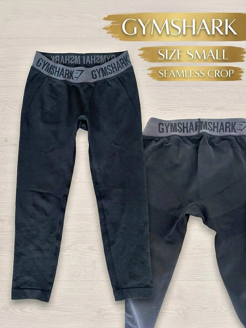 Gymshark Fit Seamless Cropped Leggings Black Small